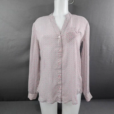 Kut From the Kloth Women Top Small Teal Pink Sheer Career Capsule Flowy Oversize - Image 1 of 4