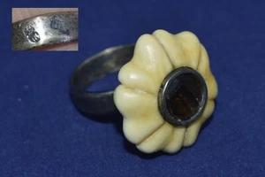 ANTIQUE russian Imperial 19 century ! Ring jewelry SILVER 84 vintage flower old - Picture 1 of 11