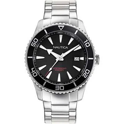 Mens Wristwatch NAUTICA PACIFIC BEACH NAPPBF909 Stainless Steel Black Sub 100mt - image 1 of 2