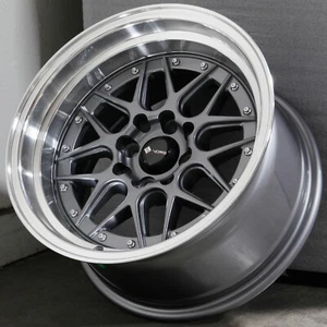 15x8 Gun Metal Wheels Vors VR7 4x100/4x114.3 0 (Set of 4) 73.1 - Picture 1 of 7