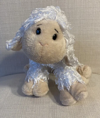 Ganz  8” Lamb White Curly Plush Stuffed Animal Toy Webkinz No Code Plastic Eyes - Image 1 of 4