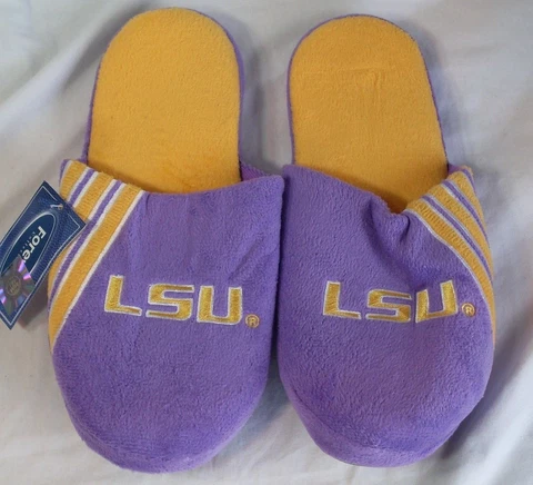 NCAA LSU Tigers Stripe Logo Dot Sole Slippers Size S by FOCO Cover
