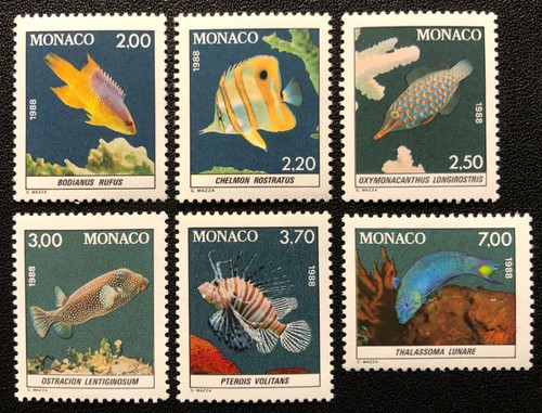 MONACO 1988 FISH , MARINE LIFE Sc 1610-1615 MNH | eBay