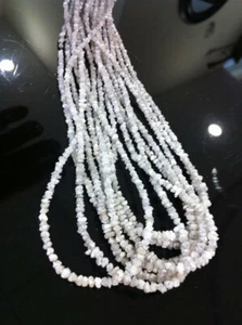 15Ct Natural White Raw Diamond Beads Necklace, Rough Uncut Diamond Beads 1.5-2mm - Picture 1 of 4