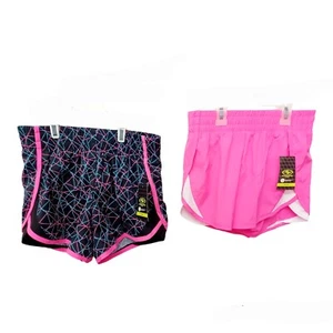 Athletic Works Girls Running Shorts-7+-7 Plus-Hot Pink-Black Print-2 Pairs - Picture 1 of 5