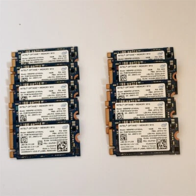 10x Intel Optane Memory M10 SSD M.2 2280 16GB MEMPEI1J016GAL PCIe 3.0 3D Xpoint - Image 1 of 4