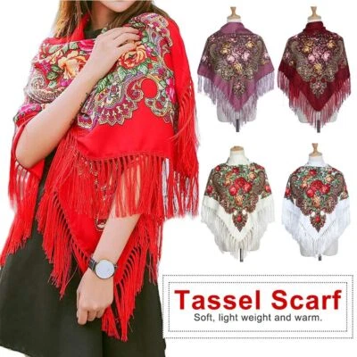 Large colourful Russian culture style folk shawl scarf spring collection 2023