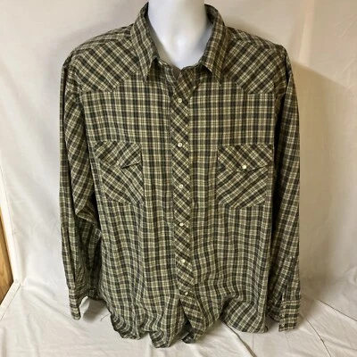 Camisa Frontier Para Hombres Perla A Presión Verde Occidental Marrón Multicolor A Cuadros 2XL XXL FS! Foto 1 de 4
