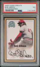 BOB GIBSON 2000 FLEER GREATS OF THE GAME ON CARD CARDINALS AUTOGRAPH AUTO PSA 7