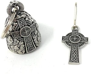 Celtic Cross Biker Bell with Zipper Pull Motorcycle Ride Gremlin Bravo Gift USA - Picture 1 of 12