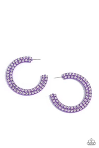 Paparazzi Flawless Fashion Purple Hoop Earrings NWT - Picture 1 of 2