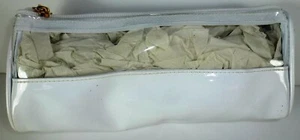 *NWOT* JOAN RIVERS WHITE & CLEAR ZIPPER POUCH MAKEUP COSMETIC TOILETRY BAG K3 - Bild 1 von 4