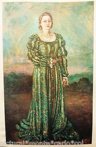 GIORGIO*DE*CHIRICO*TAVOLA*ORIGINALE*ISABELLA*FAR*COSTUME*VERDE*VINTAGE*1965*DALI - Picture 1 of 1