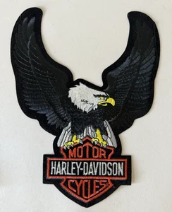Harley Davidson Motorcycles Black Up Wing Eagle gestickter Aufnäher 10 1/2” x 8” - Bild 1 von 6