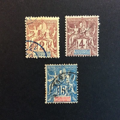BroadviewStamps Malagasy Republic (FR Madagascar) #29a, 30, 35 used F-VF - Image 1 of 2