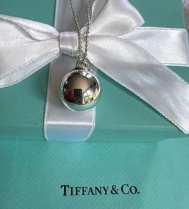 Tiffany & Co. Hardware 19mm Ball Fine Silver Adjustable 28 - 30" Necklace - Picture 1 of 11