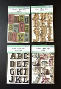 4 Packs Colorbok Sticky Alphabet Letters Damask Varsity Black Vintage Magazine - Picture 1 of 7