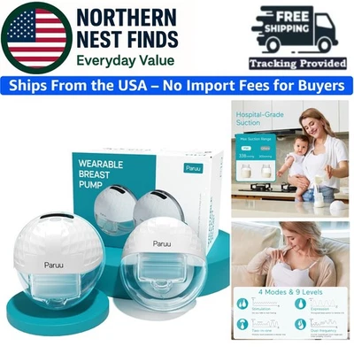 Hands-Free Electric Breast Pump - Low Noise, Portable with Multiple Flanges - Image 1 of 4