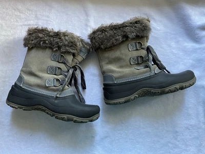 Botas de invierno KHOMBU WP negras inclinadas de cuero de goma de piel sintética talla 9M 1056065 Foto 1 de 4