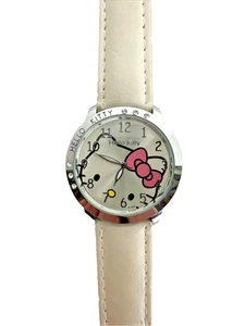 Hello Kitty Armbanduhr Sanrio weißes Armband 8,5" Batterie inklusive funktioniert - Bild 1 von 5