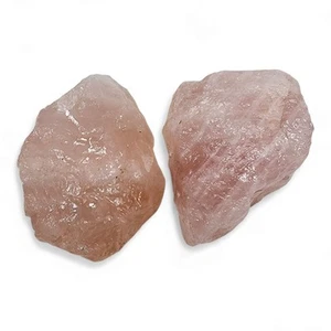 Lote de 2 piezas de piedras ásperas naturales cristal cuarzo rosa Dakota del Sur 280,7 gramos - Imagen 1 de 2