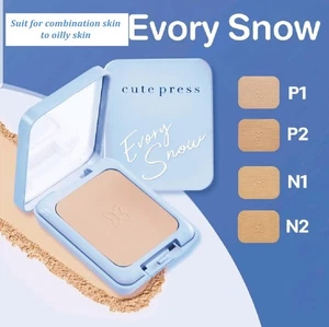 1x Cute Press Evory Snow Oil Control Whitening Foundation Powder SPF30 PA++ - Picture 1 of 19