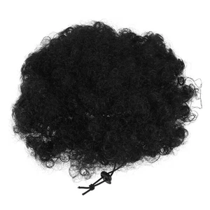 50 Stck. Afrikanischer Kordelzug Pferdeschwanz Echthaar Extensions Schwarz 8 Zoll - Bild 1 von 12