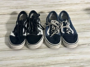 Vans Schnürschuhe Off the Wall Sneaker schwarz flammenblau Damen 7,5 Herren 6 - Bild 1 von 10