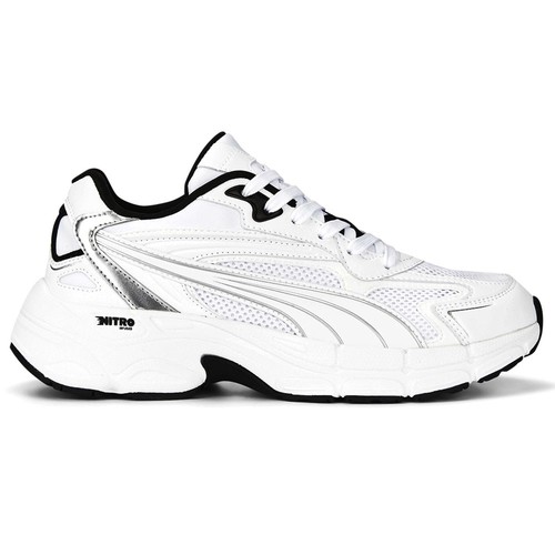 Scarpe casual PUMA Teveris Nitro metallizzate stringate donna bianche sneakers 39109803