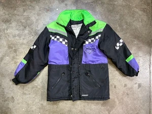 Vintage Durasuit EDCO Youth Snowmobile Sled Coat Size 14 Black Green Check - Picture 1 of 5