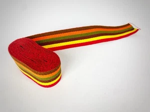 90’s Woven Rastafarian Webbed Belt Handbag Strap Craft Sewing Supply Soft 4 YARD - Picture 1 of 6