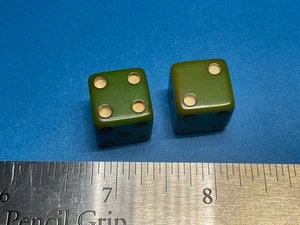 ———BELLISSIMA COPPIA DI DADI IN BACHELITE verde opaco———BO-1 - Foto 1 di 15