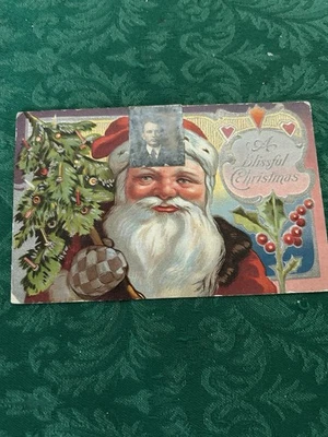 Foto de Papá Noel de Navidad Primer plano del remitente Serie Nº 2 Repujado 1900 Foto 1 de 2