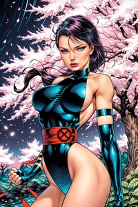 90's PSYLOCKE Fine Art Print 13x19 Limited to 1 of 30 X-Force Wolverine MCU - Picture 1 of 1