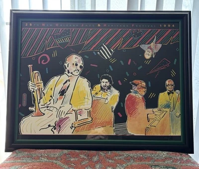 Peter Max 25th New Orleans Jazz & Heritage Festival 1994 Print Framed 5403/10000 — 第 1/4 张图片