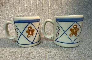HARTSTONE Christmas Mugs Demitasse Kids Set of 2 Gingerbread Men USA - Picture 1 of 9