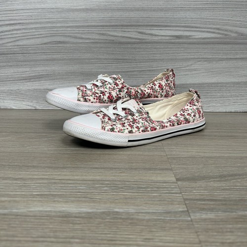 Scarpe da ginnastica Converse Flat Slip On Floreali taglia 5 5 CTAS Ballet Ox décolleté rosa