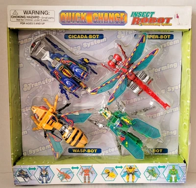 Sistema de transformación de robot de combate de insectos de cambio rápido Cicada-Bot paquete de 4 Foto 1 de 4