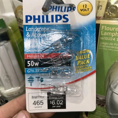 Philips Landscape & Accent 4 Bulb Value Pack BC50W T4 Land TP 12V Gy6.35 50w New - Image 1 of 2