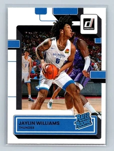 2022-23 Panini Donruss - Rated Rookie Jaylin Williams #241 (RC) - Picture 1 of 2