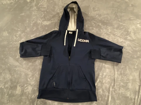 UConn Sweatshirt/Jacket Mens L Navy Nike ThermaFit Full Zip Huskies NCAA Sports Cover