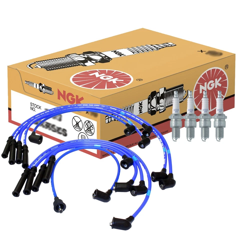 Комплект проводов NGK и 4 стандартных свечей зажигания для Nissan D21 Pathfinder 2,4 л L4 - Изображение 1 из 1
