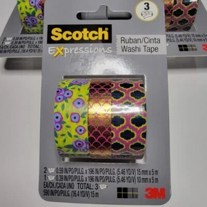 Decorative Washi Tape Set 3 Rolls of Assorted Sizes for Creative Expression Lot - Picture 1 of 3