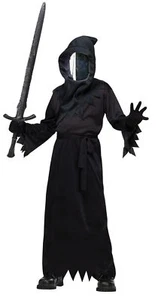 Haunted Mirror Ghoul Child Black Costume Hooded Robe Mirror Halloween - Picture 1 of 1