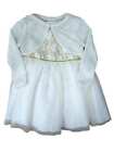 Youngland Infant & Toddler Girls Ivory Lacy Party Dress & Caplet 2 Pc Outfit