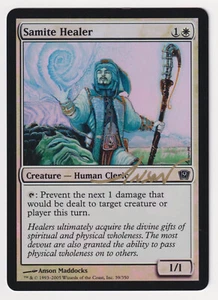 Gold Signed FOIL Samite Healer MP 9th Edtition Artist Anson Maddocks MTG Magic! - Picture 1 of 2