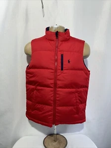 Polo Ralph Lauren Down Fill Puffer Boys Sz L/14-16 Reversible Vest Red/Blue - Picture 1 of 11