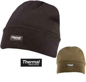 NEW: KombatUK Mens Cold Weather Warm Thermal Insulated Plain Beanie Bob Hat - Picture 1 of 5