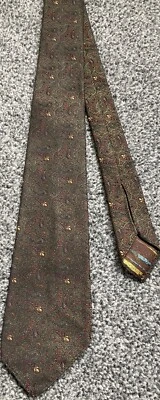 Corbata Para Hombre Vintage Verde Rojo Paisley Estampada 2.75" Ancho 51" Largo Foto 1 de 4