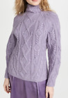 $475 Nwt Vince Szm Aran Raglan Mock Neck Pullover Sweater Lilac